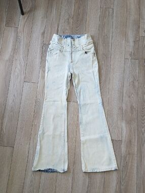 Fashion Nova Light Blue Distressed Denim Jeans Small Fit 4